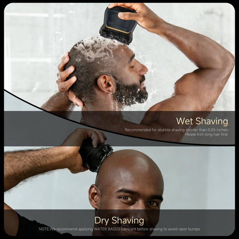 Head Shavers for Bald Men, 6D Magnetic Blade Razor with Led Display and USB-C Charging, Waterproof Wet/Dry Shaver for Men, with Storage Case and 1 Extra Replacement Head (Cobalt Blue)