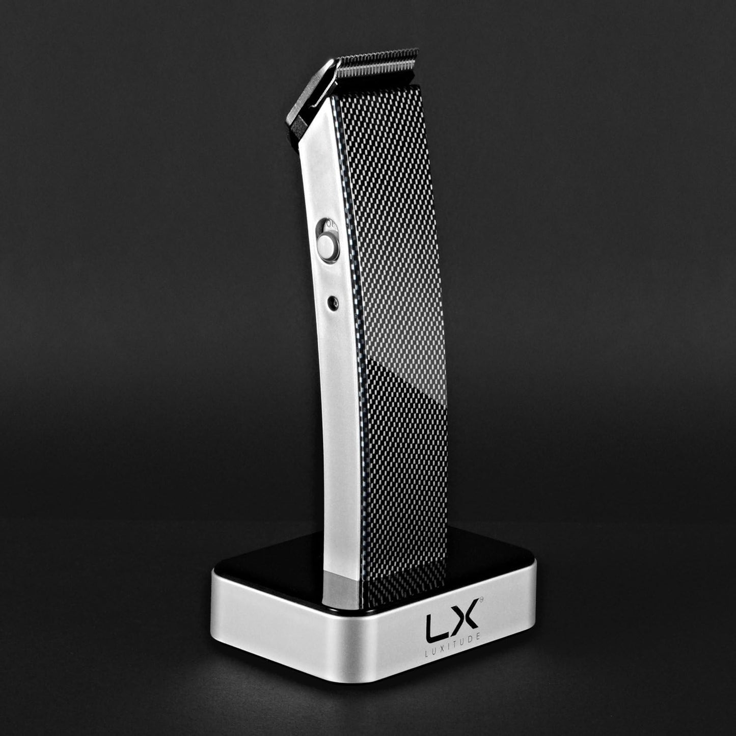 Luxitude Precision Hair Trimmer & Body Groomer for Men- 4 Attachments, All-in-One Cordless Design, Steel Blades & Carbon Fiber Finish