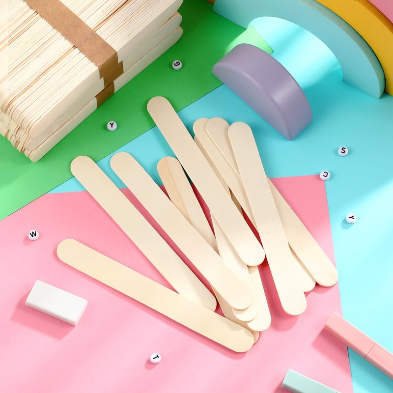 Sintuff 5000 Pcs Jumbo Craft Sticks Bulk 6 Inch Wooden Wax Sticks Multi-Purpose for Face Waxing Body Hair Removal Tongue Depressors and DIY Craft Projects, Plant Labels, Stirring Supplies