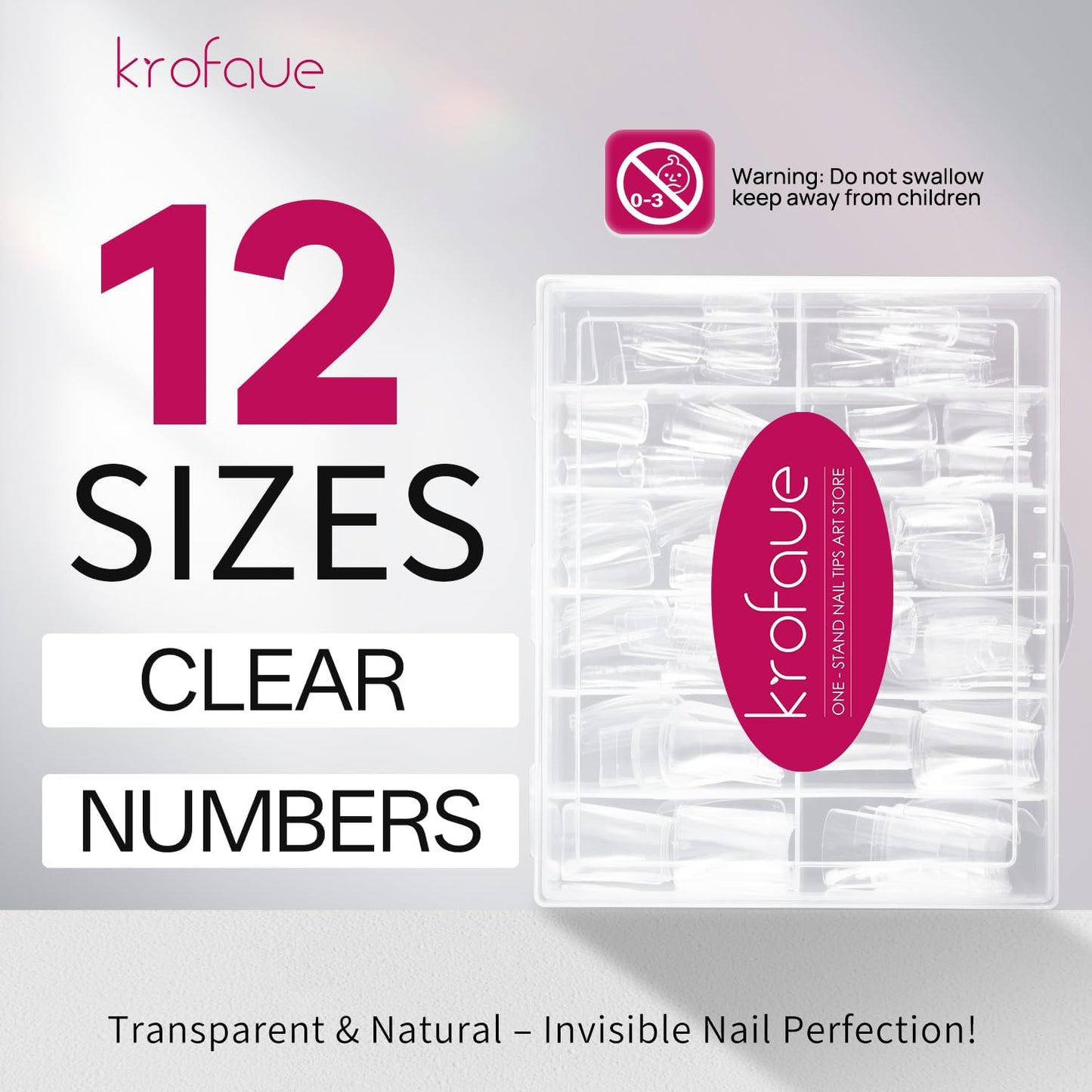 krofaue Duck Nail Tips - Clear Soft Gel Curved Nail Tips