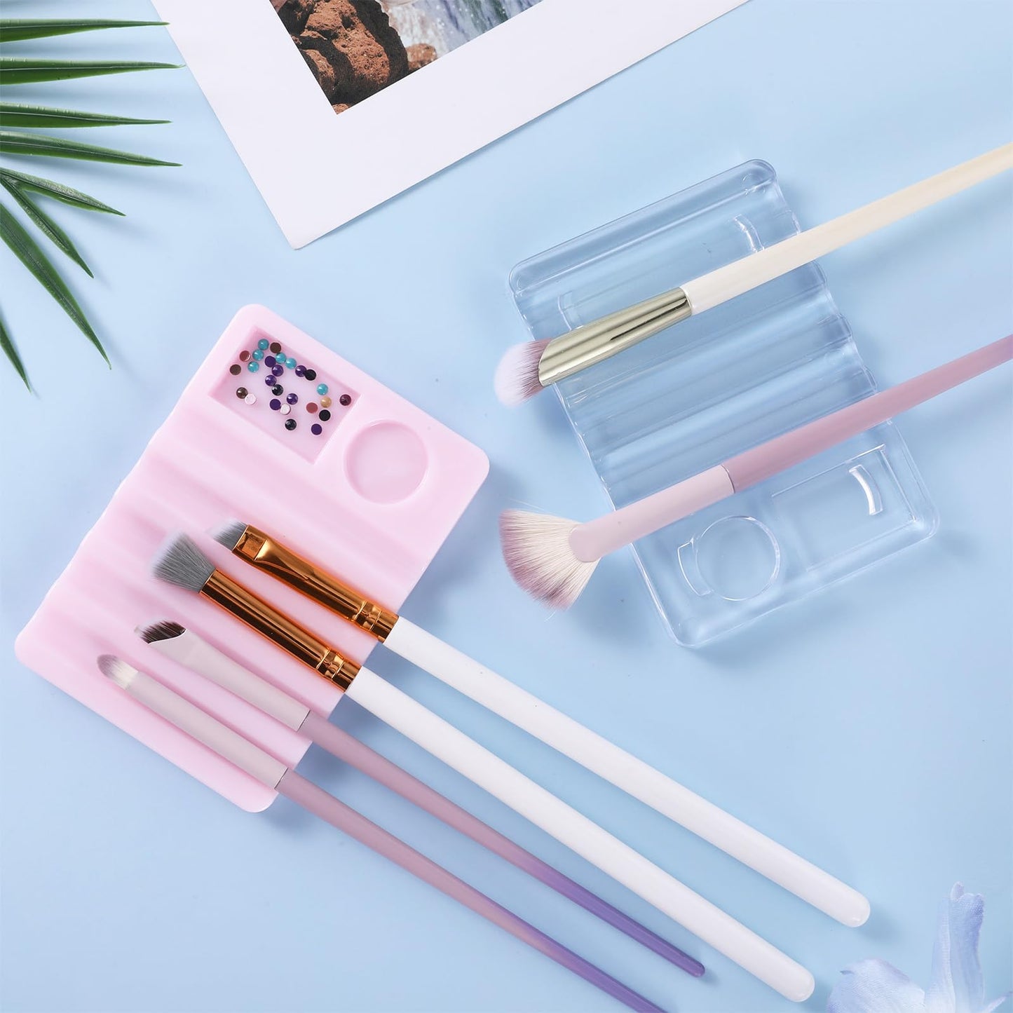 Gel Brush Holder, Clear Display Stand for Drawing Pens, Acrylic Nail Brush Holder, Nail Color Palette, Nail Art Pen Stand Organizer, Nail Gel Polish Brush Rest Manicure Tool