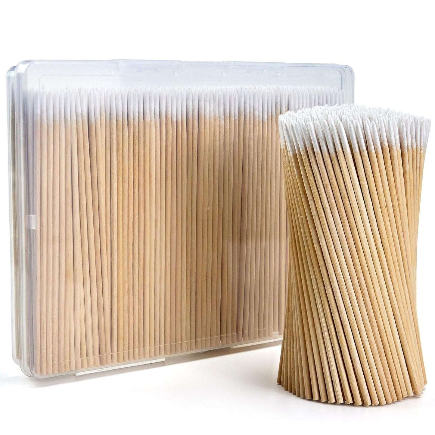 Pointed Cotton Swabs - Precision Microblading & Makeup Application | 200 Pcs with Wooden Sticks