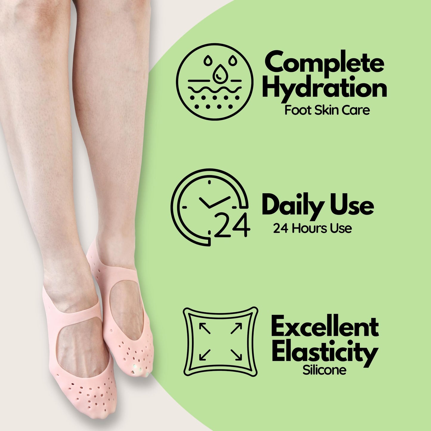 Moisturizing Gel Socks - Hydrating Spa Treatment for Soft, Smooth Feet, Ideal for Dry, Cracked Heels and Rough Skin (Small, 1 Pair)