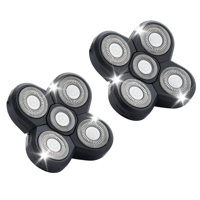 Shaver Replacement Blades Compatible with Freedom Head Shaver Kit, 5 Head Replacment Shaver Heads for Bald Men Head and Face Electric Razor Shaver Head (Heads/2PCS)