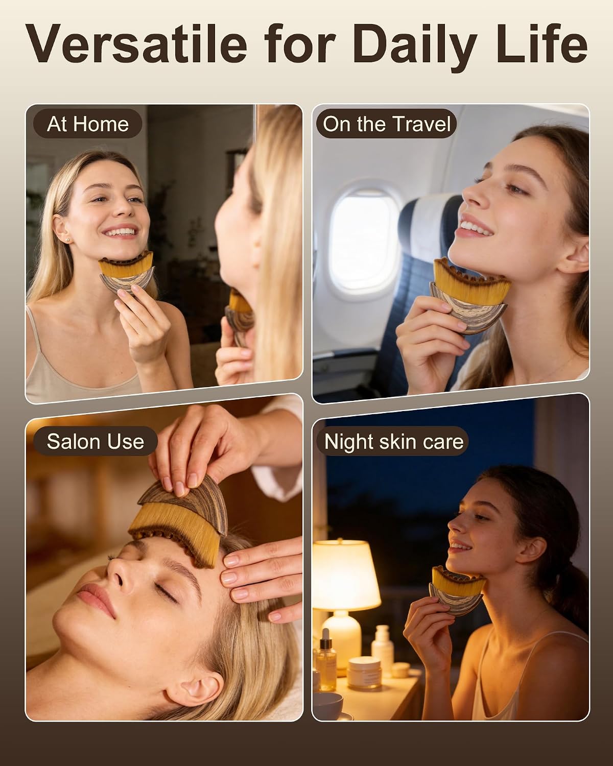 Lymphatic Drainage Face Brush Set - Soft Bristles for Puffiness Reduction | Ergonomic Sculpting Tool, 2 Pcs