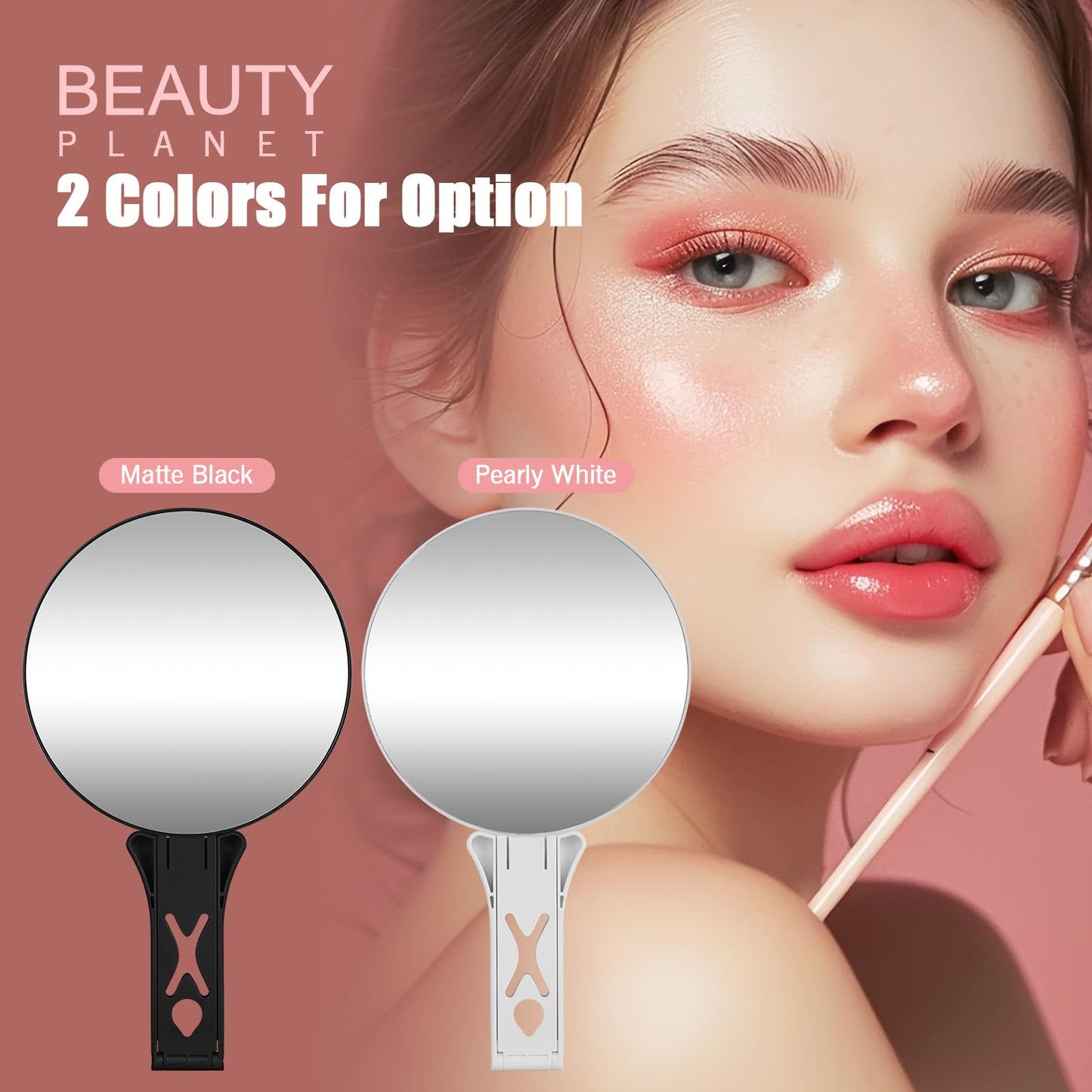 Magnifying Mirror 30X/5X Double Sided Hand Mirror, Precision Makeup at 30X Magnification & Overall View at 5X,Travel Handheld Magnified Makeup Mirror with Handle & Table Stand, Vanity Cosmetic Mirror