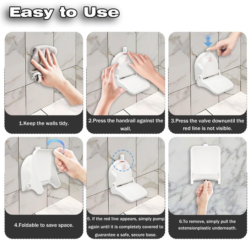 Shower Foot Rest for Shaving Legs,Shaving Stool with Vacuum Suction Cup,Foldable Reusable Shower Step for Shaving Legs,Shaving Step for Inside Shower