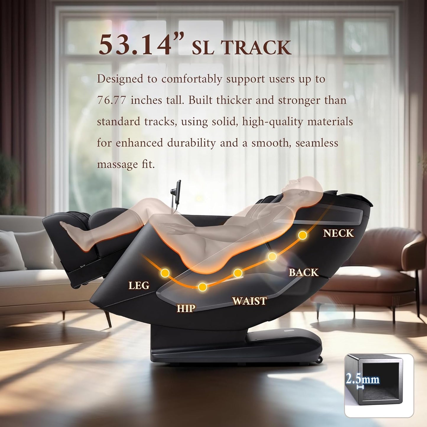 4D Massage Chair - Full Body Zero Gravity Recliner with Voice Control | 53.14" SL Track, 12 Auto Modes, Bluetooth Speaker