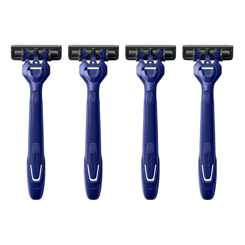 Harry's Men's Disposable Razors, 3-Blade Razors with Lubricating Strip and Pivoting Head, 4 Count