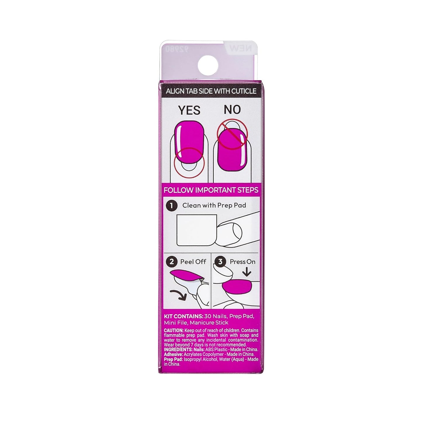 Impress No Glue Press On Nails - 'All Smiles' Pink Squoval Short | 30 Nails, Prep Pad & Manicure Kit