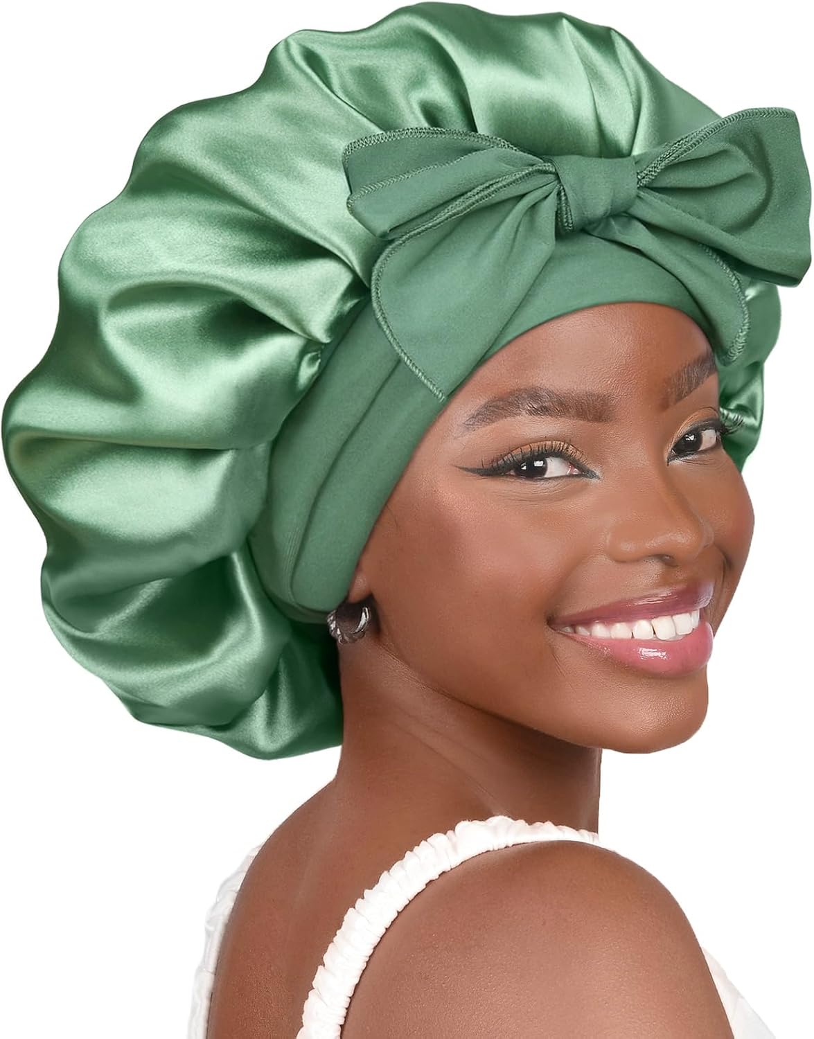 Adjustable Satin Bonnet for Sleeping | Double Layer Hair Wrap to Reduce Friction & Prevent Frizz