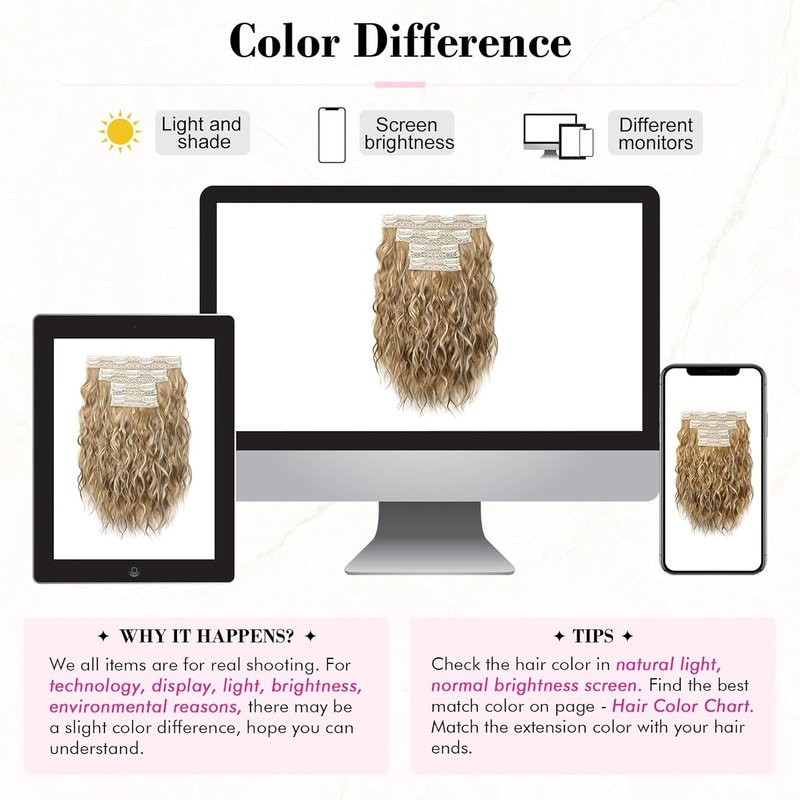 Clip-In Hair Extensions - 12" Short Curly Wavy Blonde Hairpieces | Invisible Lace Weft, Natural Soft Finish