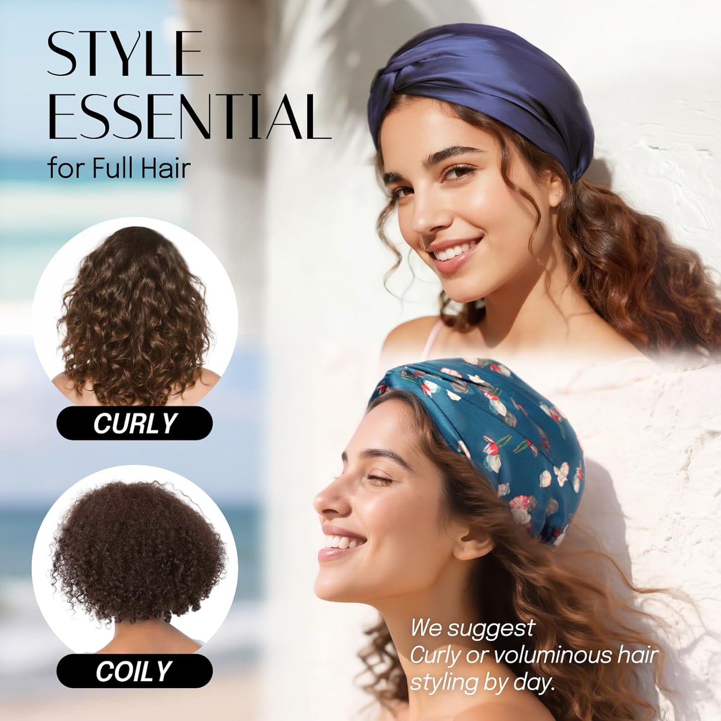 Silk Bonnet for Sleeping - 100% Mulberry 22 Momme Silk, Adjustable Fit for Night Hair Care | Royal Blue