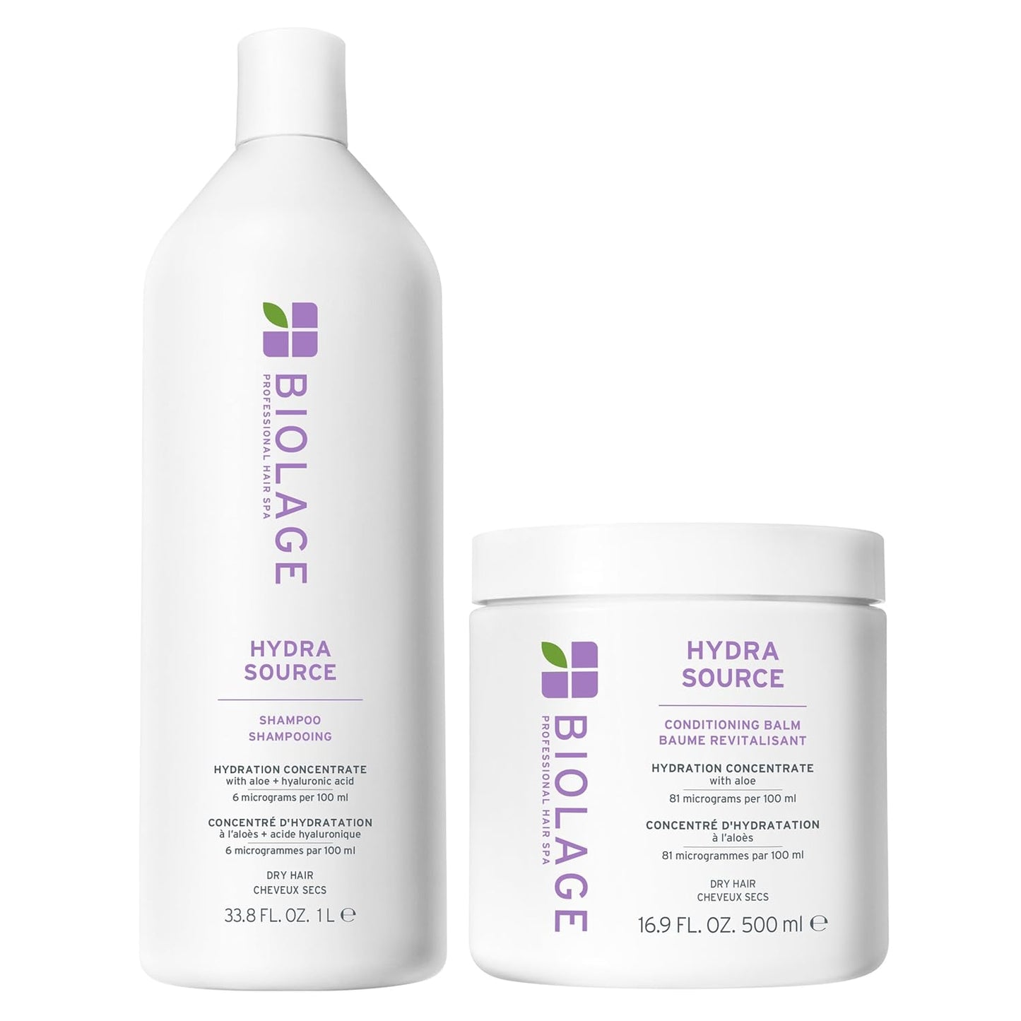 Hydra Source Shampoo & Conditioning Balm Set | Deep Hydration for Dry Hair, Infused with Aloe & Hyaluronic Acid