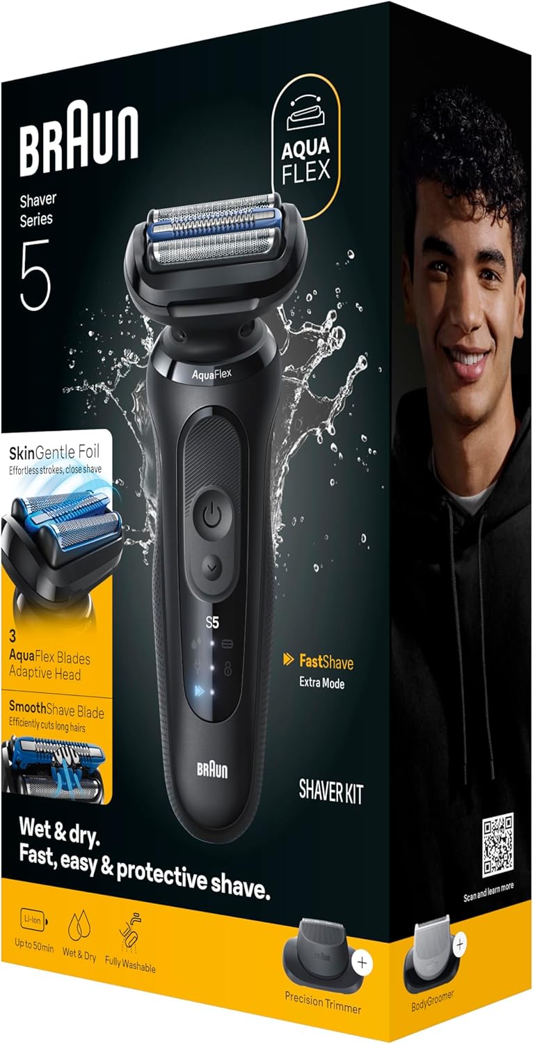 Braun Electric Razor for Men - Series 5 Beard Shaver with Body Groomer & Travel Case | S5 5155cs