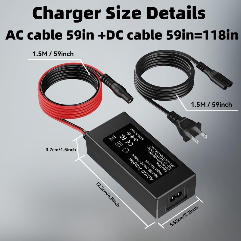 14V 56W Charger for NOCO Jump Starter Compatible with NOCO GB70 GB150 GB250+ GB251+ GB500 GB500+ Genius Boost Ultra Safe Lithium Jump Starter Battery 14V 56W Power Adapter Cord