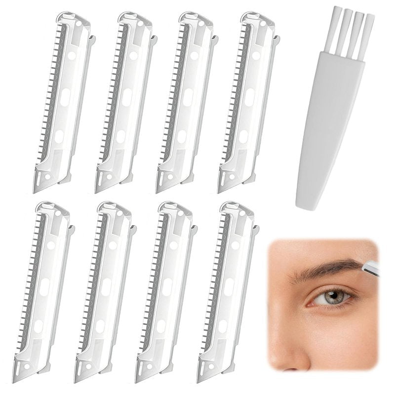 Nextpal 8-Pack Replacement Heads, Replacement Accessories for Flawless 2.0 Facial Hair Remover, Upgraded Exfoliation Blades with Safety Micro-Guards, Includes Cleaning Brush