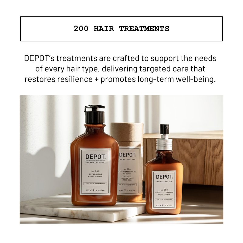 DEPOT No. 202 Complete Leave-In Conditioner for Hair & Beard | Lightweight Hydration & Conditioning with Botanical Complex | 3.3 fl.oz.