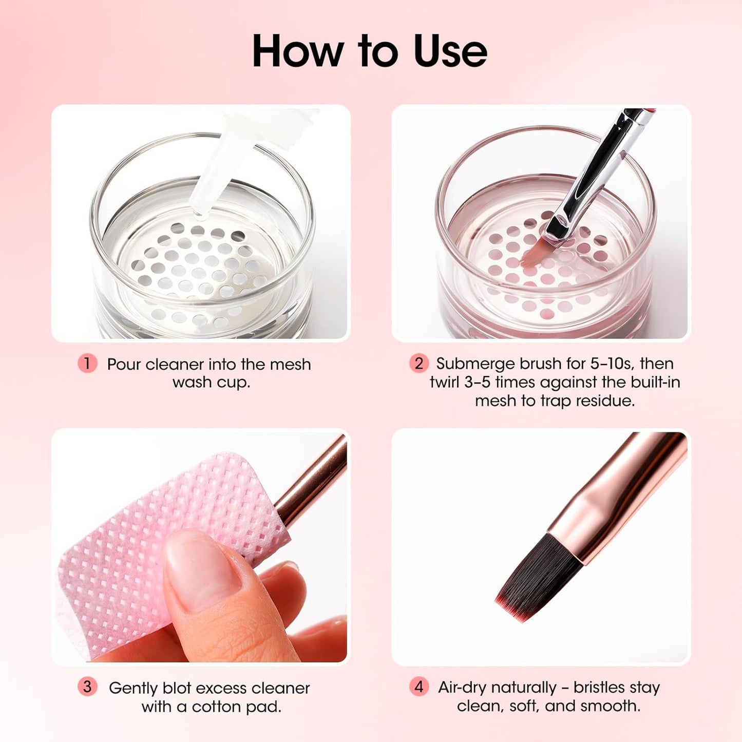 Gellen Nail Brush Cleaner - 130ml Acetone-Free Conditioner for Acrylic & Gel Polish | Oily Formula Restorer
