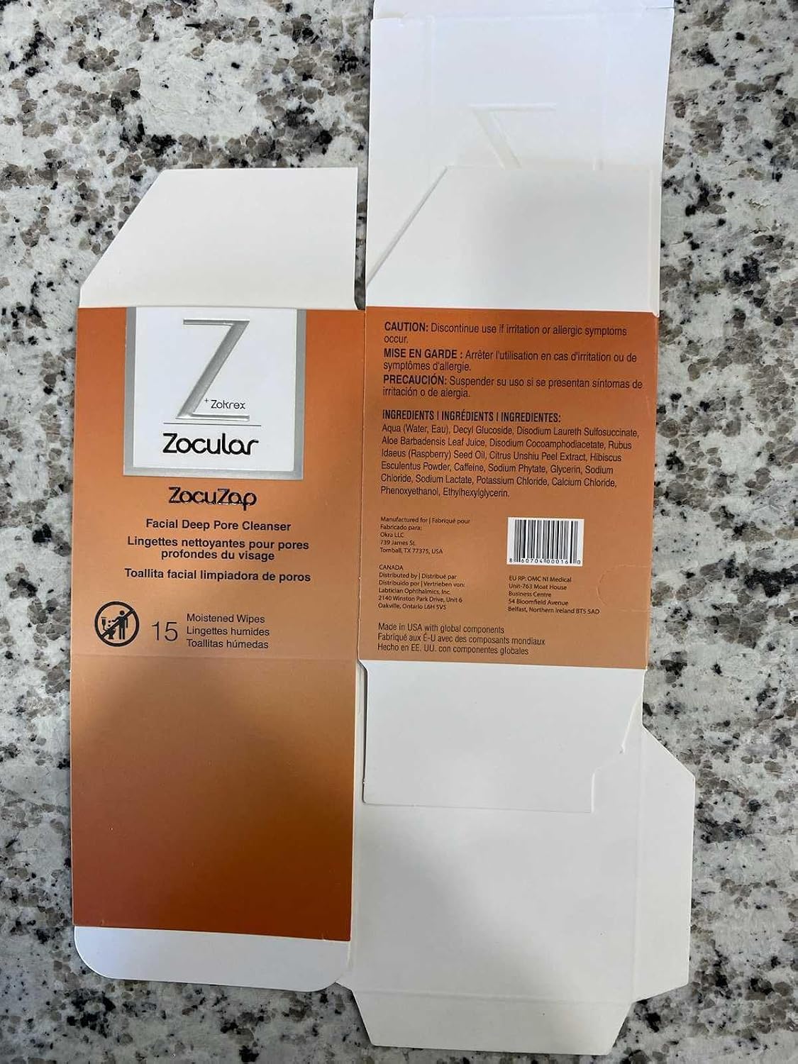 Zocular Face Wipes - Moisturizing Makeup Removal & Gentle Exfoliation with Natural Okra Complex | 30 Count