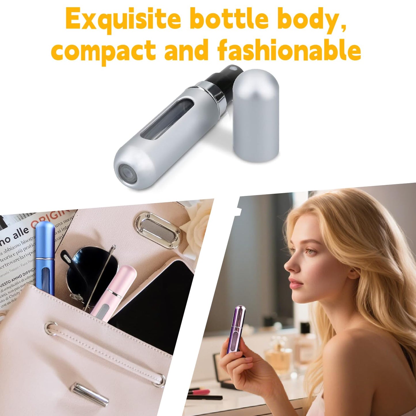 ZenithFast Perfume travel refillable,6Pcs 5ml Mini perfume bottle,Portable perfume bottles refillable for Women Men Small Mister Spray Bottle, for Travel and Outgoing