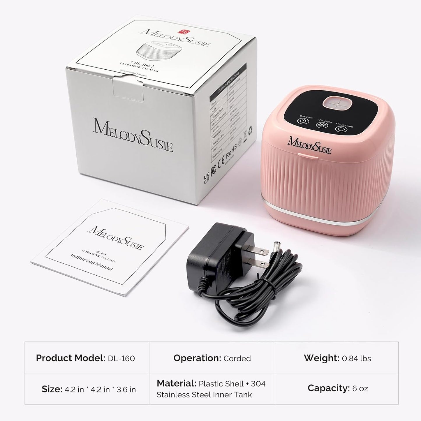 Nail Tool Cleaning Machine - 2-in-1 Device with 3 Timer Modes | Pink for Salon & Home Use