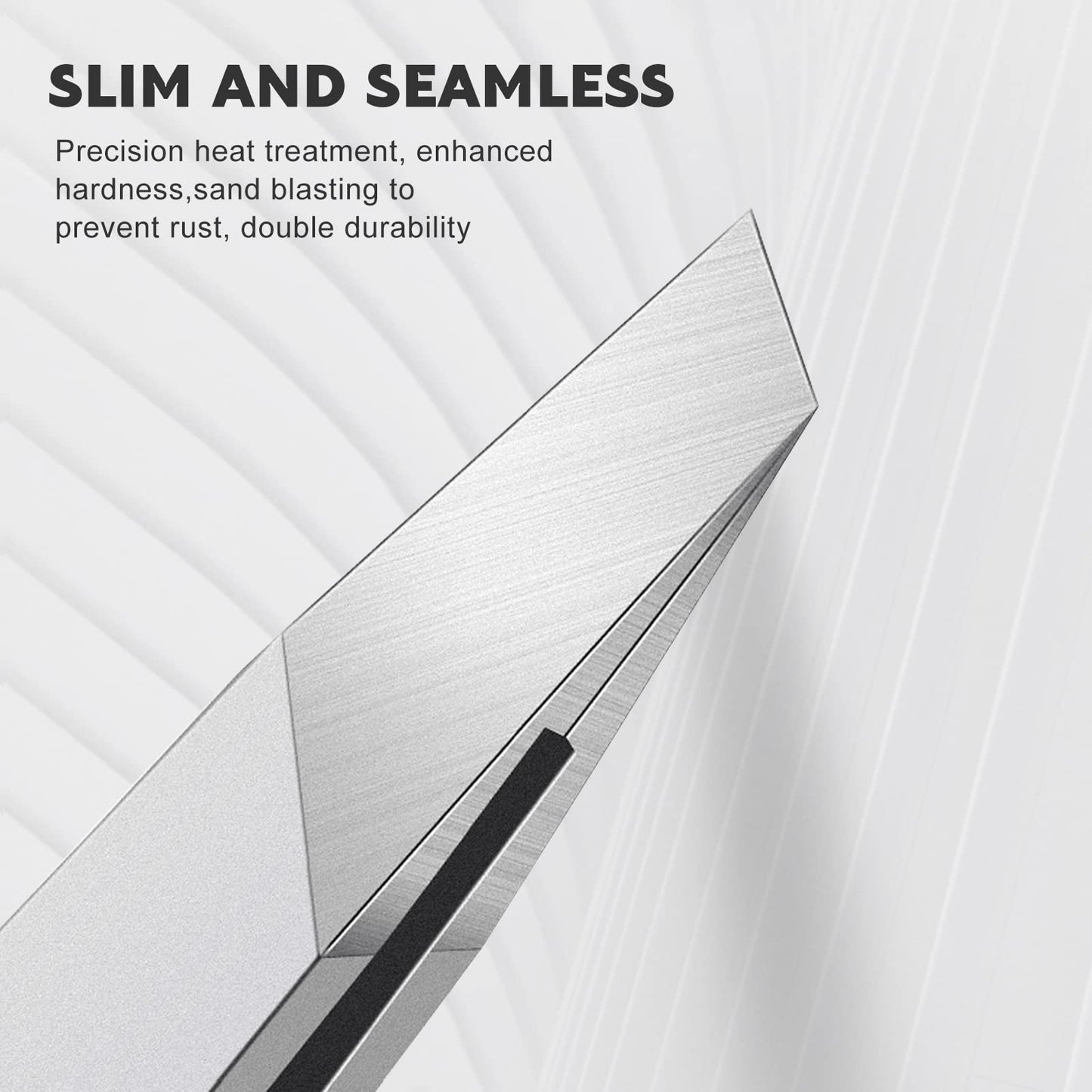 Flat and Slant Tip Tweezers of 2 Pack, Stainless Steel Precision Tweezer for Women Eyebrow & Hair Removal
