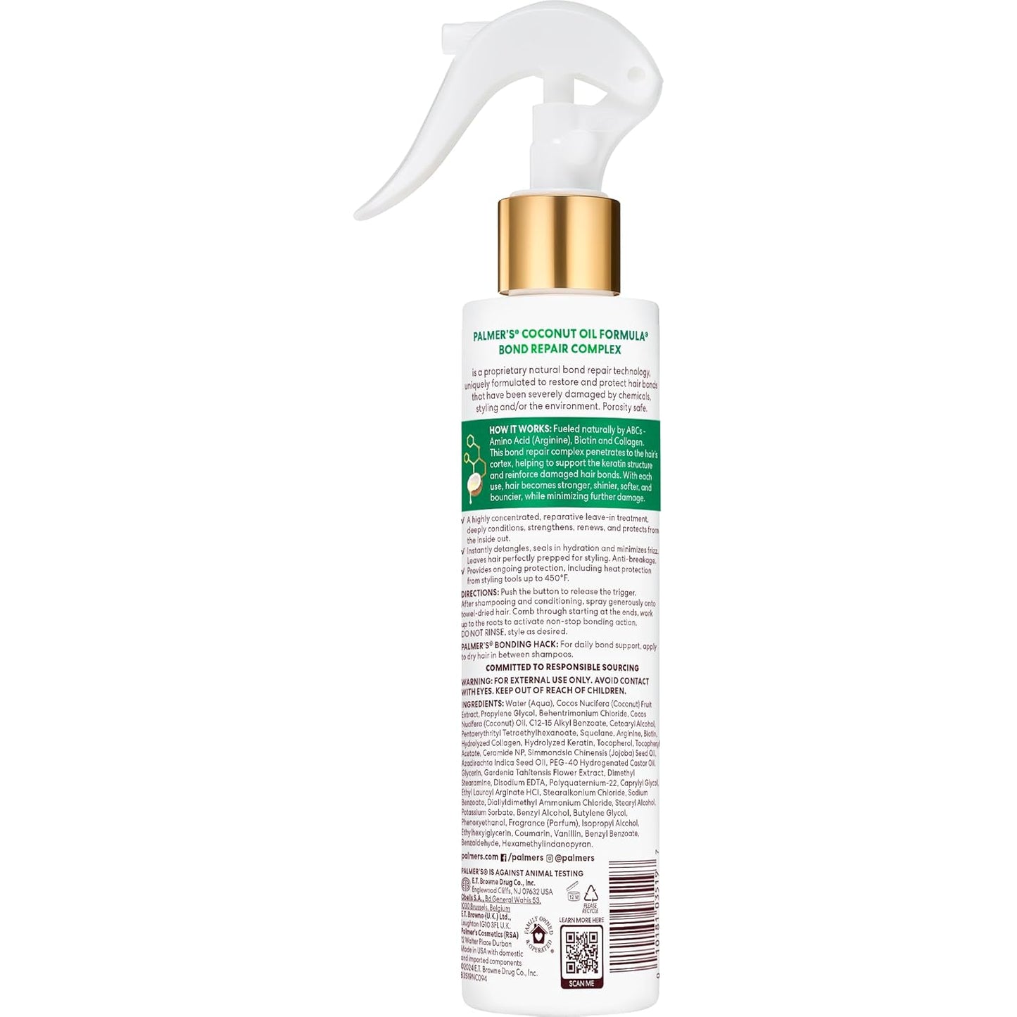 Palmer's Amino Bonding Complex Leave-In Conditioner Spray - Coconut Oil & Vitamin E, Anti-Frizz, 6.7 fl. oz