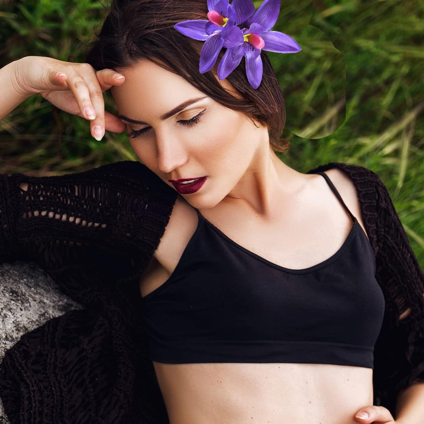 Hawaiian Flower Hair Clips - 18 Pcs Tropical Hibiscus Hair Pins | Double Chiffon Bridal Accessories