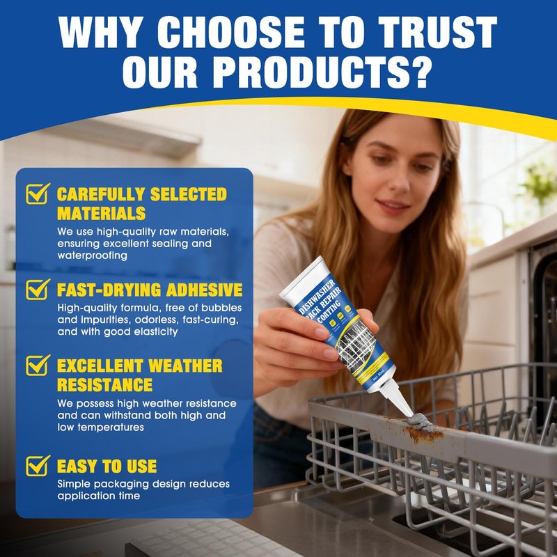 JAOJAO Dishwasher Rack Repair Coating, Dishwasher Rack Repair Kit Strong Waterproof Protection High and Low Temperature Resistant Safe Formula for Dishwashers and Vinyl Rack Restoration, 50ml Grey