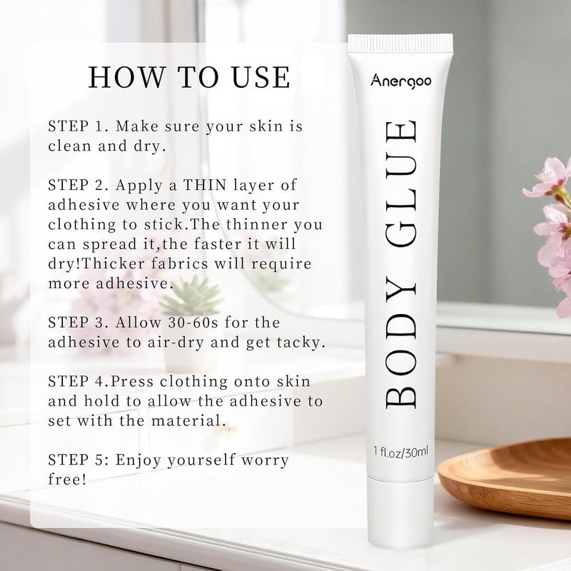 Body Glue for Clothes - Liquid Fashion Tape for Women | Sweat-Resistant Adhesive Strength