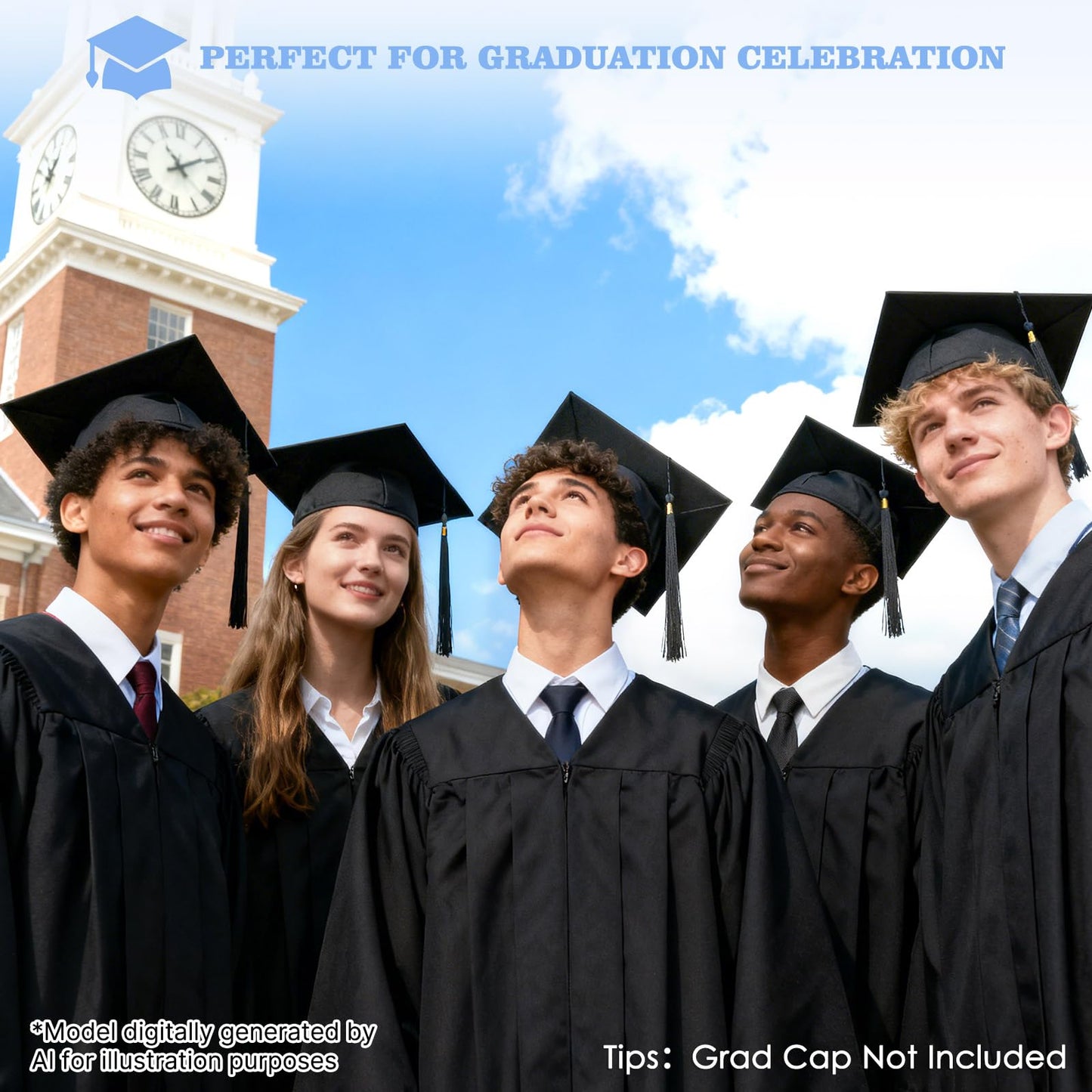 Franimo Super Strong Graduation Cap Headband, Black Headband with Hook and Loop Felt, Keep Your Grad Cap Insert Device, Perfect Graduation Gift for Graduates, 1 Pc