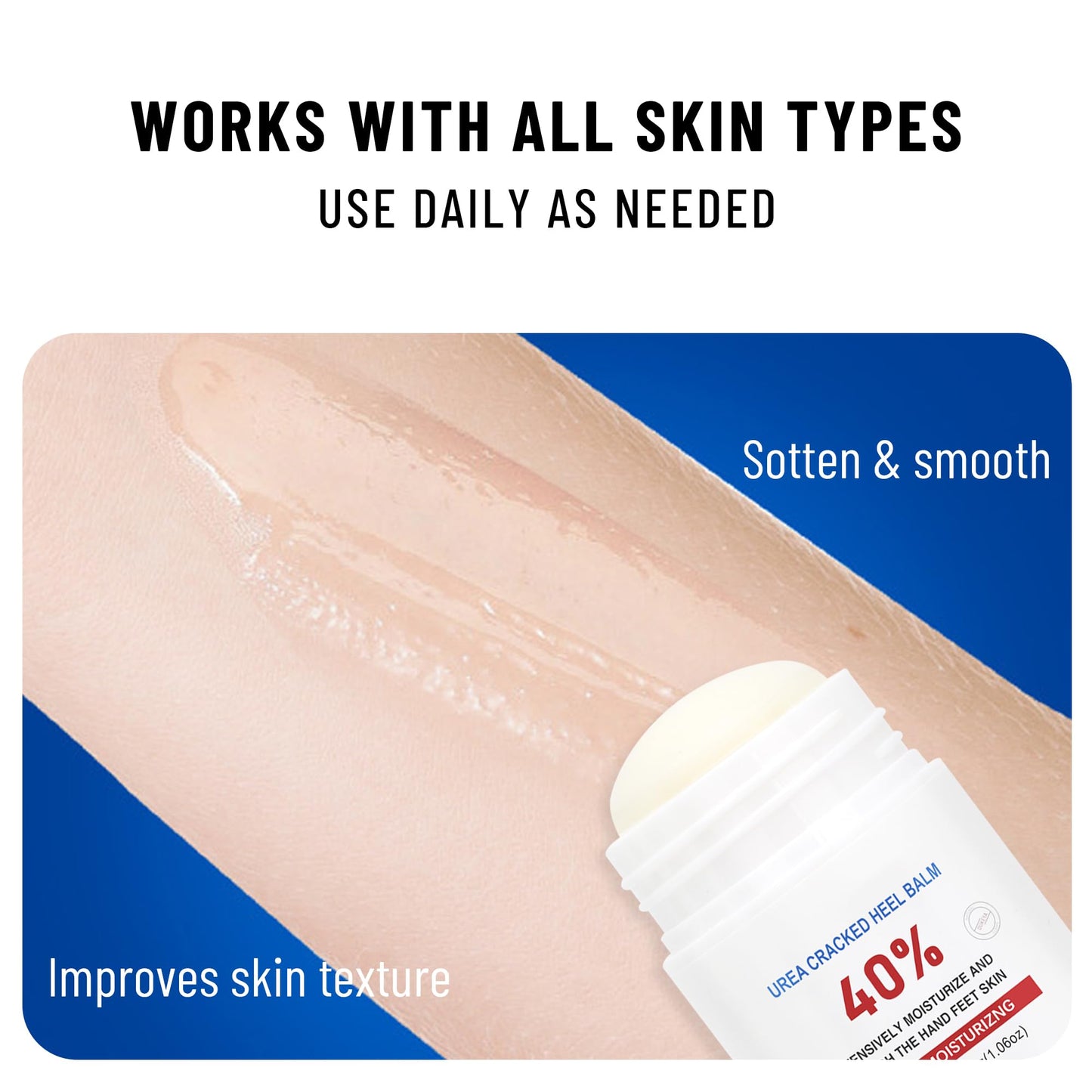 OUKEYA Urea Cream Stick 40%, Foot & Hand Balm for Dry, Cracked Heels & Rough Skin, 40 Percent Urea Lotion for Feet Maximum Strength,1.06 oz