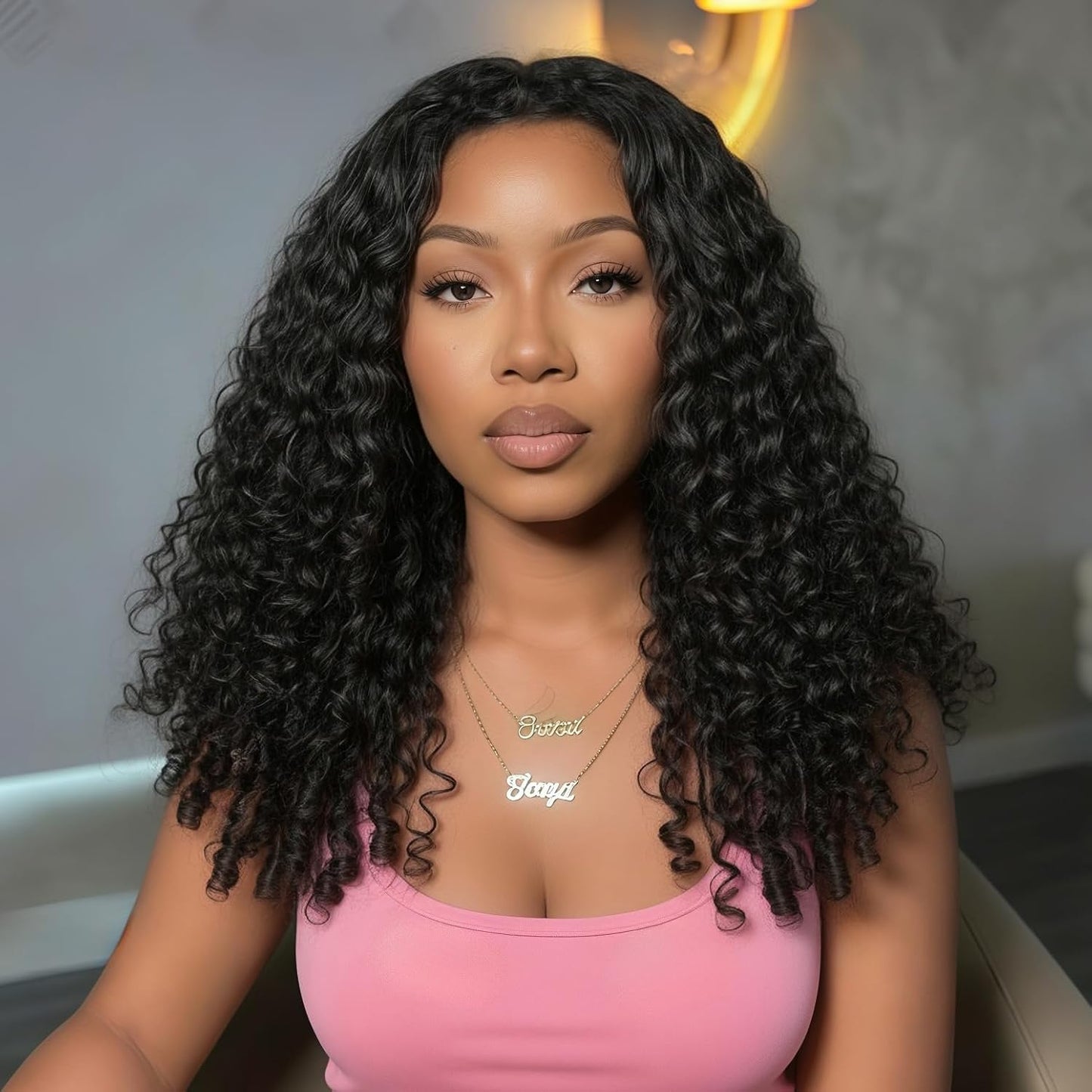 Burmese Curly Half Wig - 200% Density Human Hair | 14-Inch Glueless Flip Over for Black Women