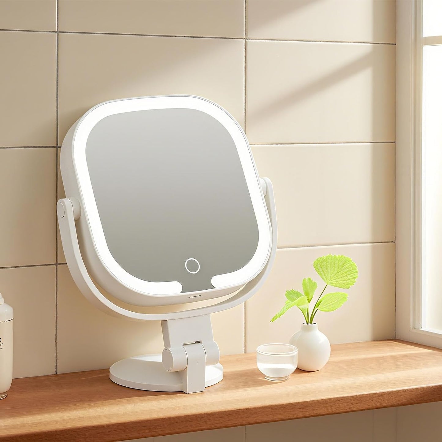 30X Magnifying Makeup Mirror - Lighted Vanity Mirror with 3 Color Modes | Dual-Sided, Suction Cup, Rechargeable, 360° Rotation