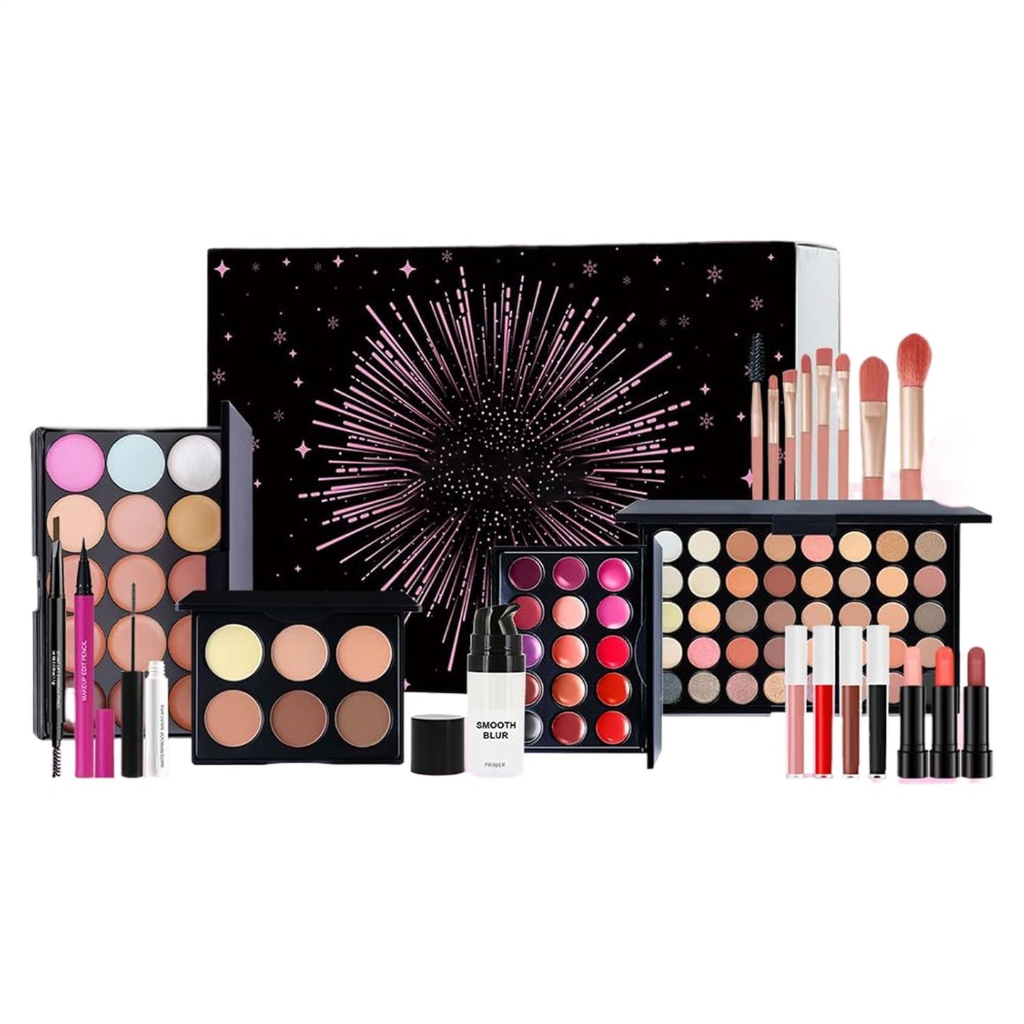 Makeup Kit for Beginners - Complete Shadow Palette, Lipstick & Brush Set | Ideal Gift for Women, Teens & Special Occasions