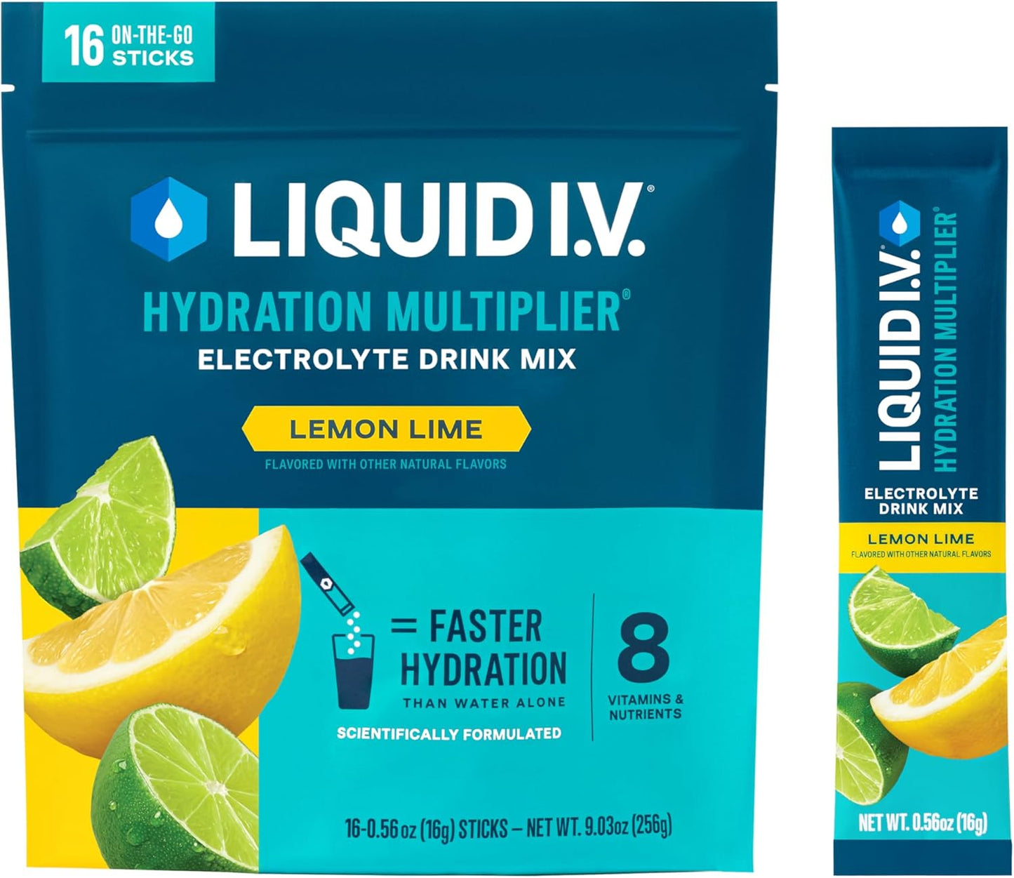 Liquid I.V.® Hydration Multiplier - Electrolyte Powder Drink Mix | Popsicle Firecracker Flavor | 16 Servings