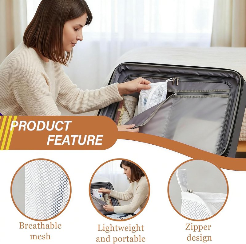 Travel Toiletry Bag - Portable Hanging Organizer with Large Capacity & Waterproof Design | White