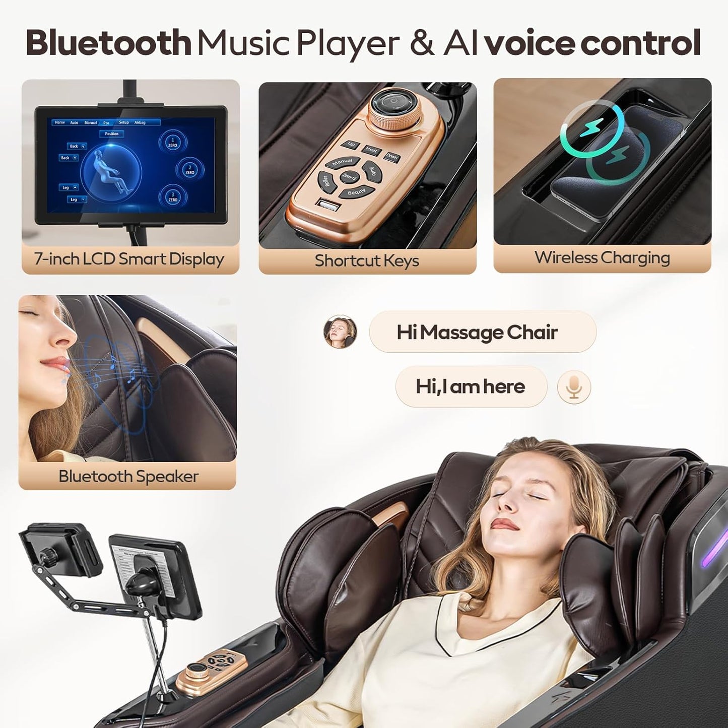 4D Massage Chair - Full Body Shiatsu Recliner with Zero Gravity & Core Heating | 20 Massage Techniques, Deep Yoga Stretch, Foot Rollers