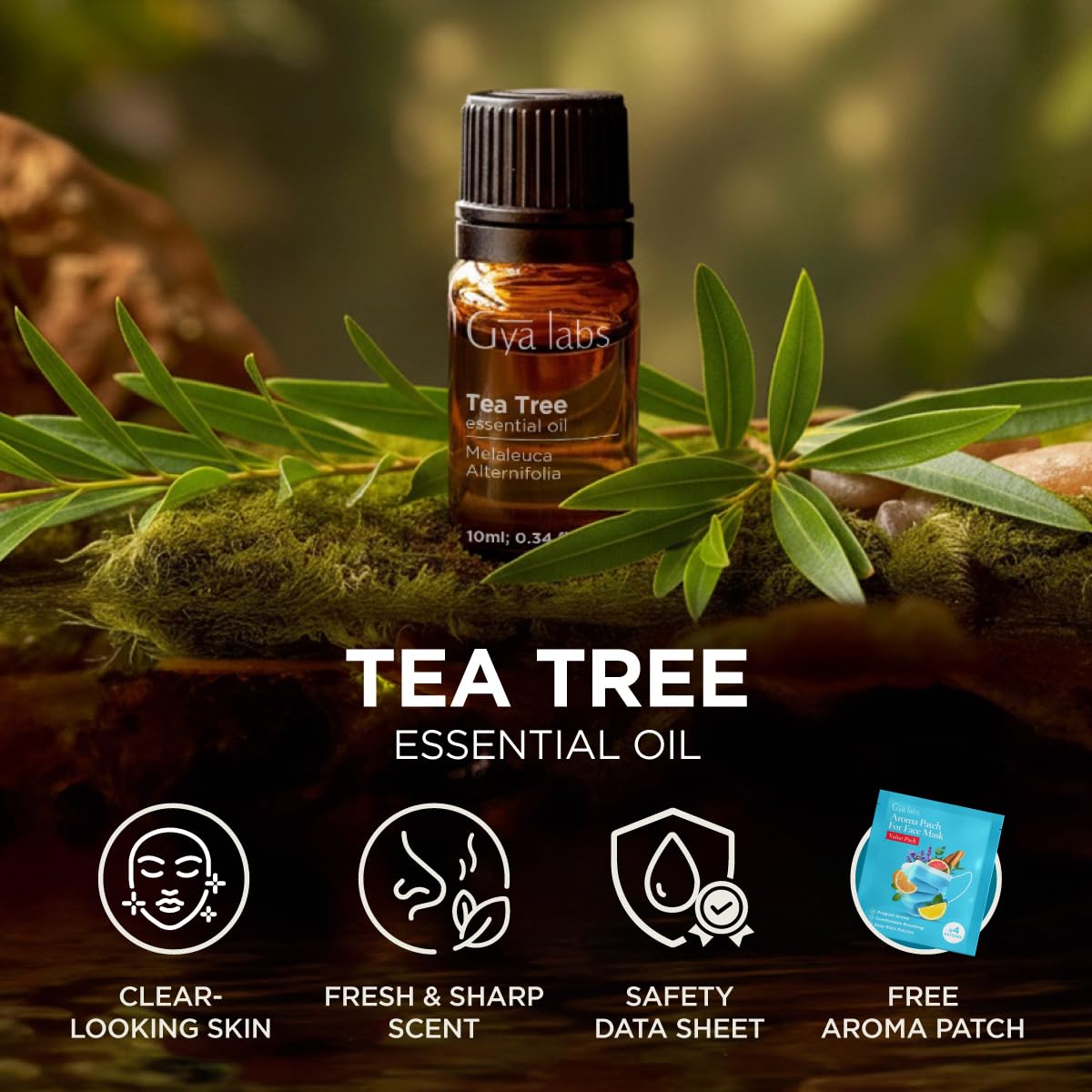 100% Pure Australian Tea Tree Essential Oil - 0.34 Fl Oz - Australian Tea Tree Oil for Hair, Skin, Diffuser, Aromatherapy & DIY Candle Making Scent