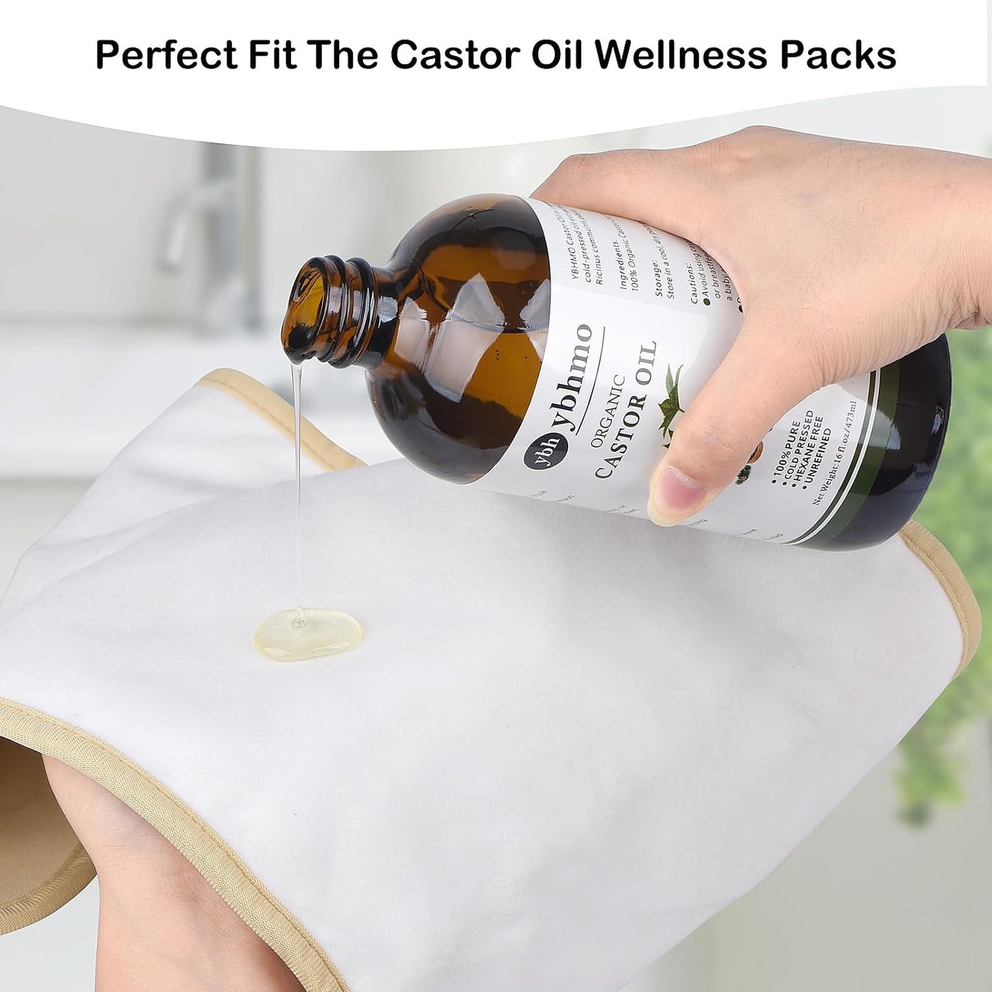 Cold Pressed Castor Oil - 100% Pure & Hexane Free for Hair Growth | 16 Fl Oz Organic Glass Bottle