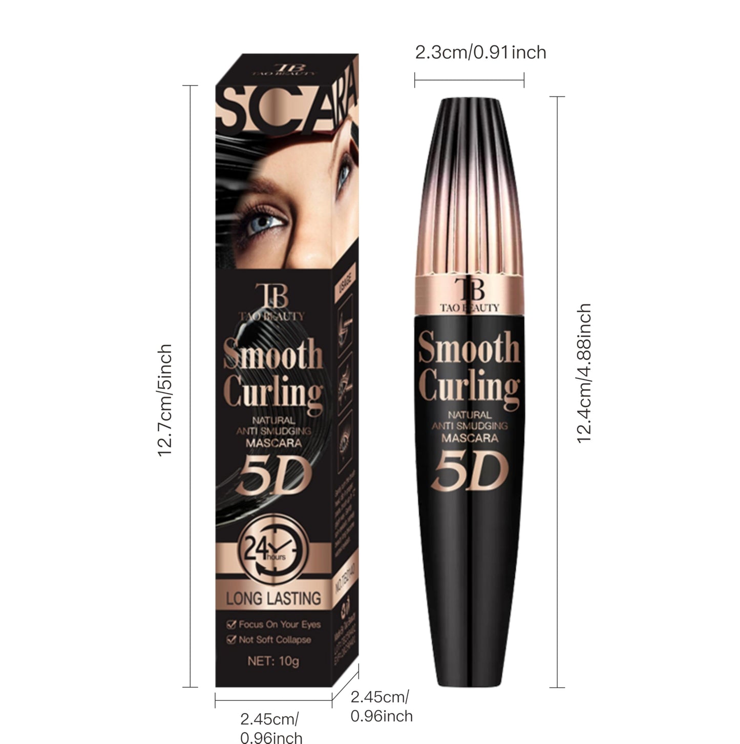 Waterproof Long Lashing Tubing Mascara My Amazing Lash Mascara - 5D Silk Fiber, 24HR Wear, High-Elasticity Silicone Brush, Lengthening Thickening, Smudge-Proof