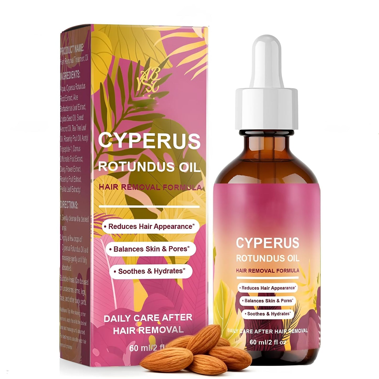 Cyperus Rotundus Oil - 100% Pure Natural Essential Oil for Hair Removal & Skin Care | 2 Fl Oz