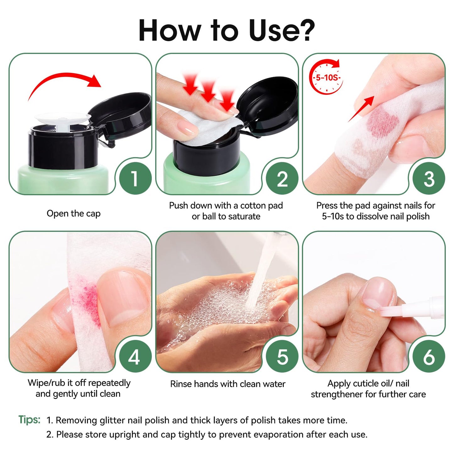 Nailshion Aloe Vera Nail Polish Remover Non-Acetone, VE Non-Drying, 5-10s Remove All Air Dry Nail Polishes, Built-in Easy Push-down Pump, Clear Nail Polish DIY at Home Nail Art Essentials