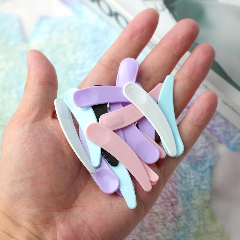 Small Cosmetic Spatulas - 200 Pack Mini Makeup Disposable Plastic Face Mask Applicators | Multi-Colored