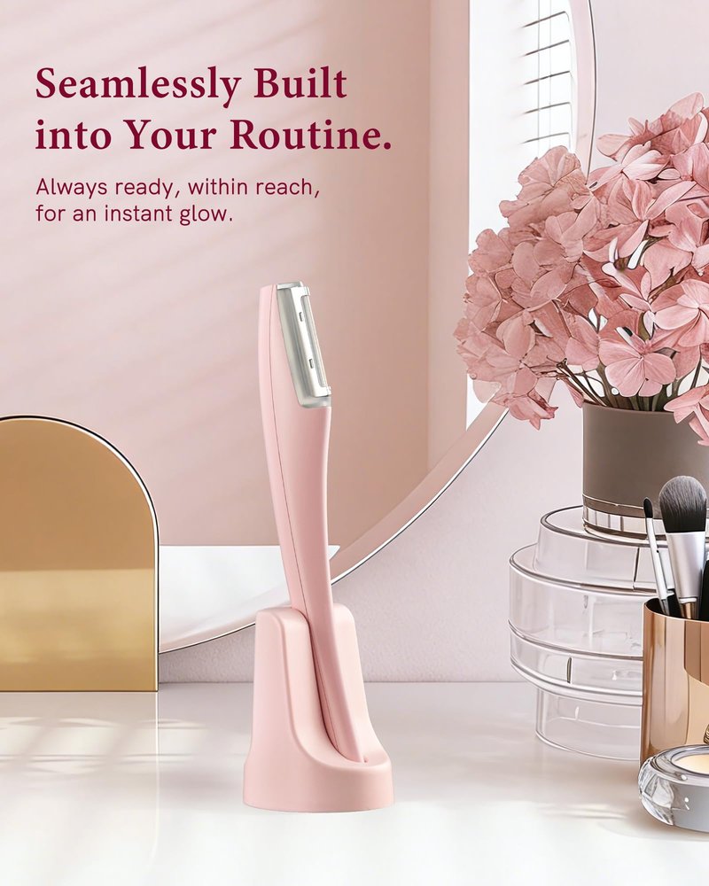 Sonic Dermaplaning Tool for Women Face, Professional Electric Facial Razor & Peach Fuzz Remover, 3-Speed Exfoliating Tool with LED Light, 10-Min Auto-Shutoff & 4 Replaceable Blades for Radiant Skin