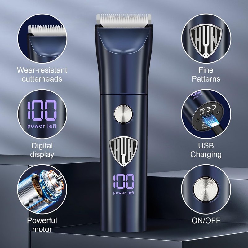 HIENA PRO Beard Trimmer for Men, Professional Body Facial Ear Nose Hair Trimmer and Beard Grooming Kit, 5 in 1 Complete Grooming Kit & Cordless Electric Hair Clippers Haircut, Gifts for Men