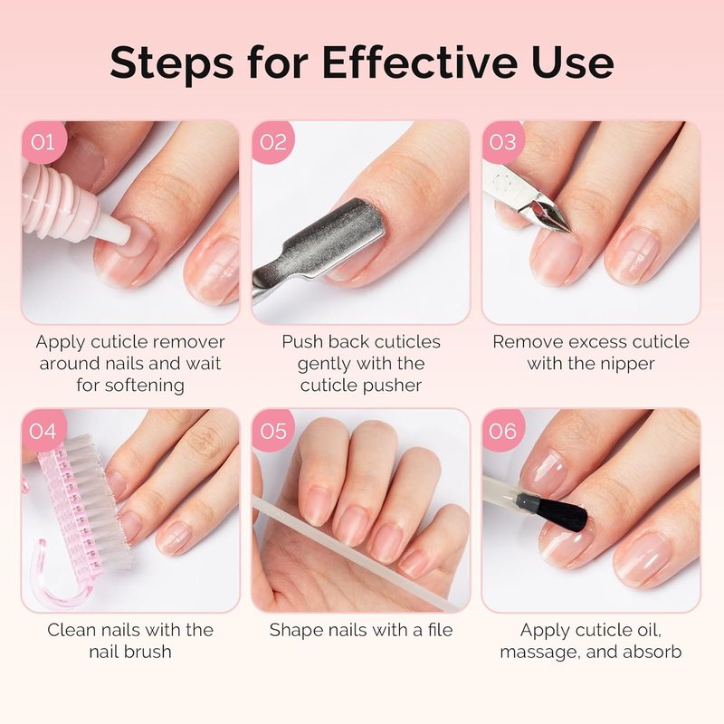 MelodySusie Cuticle Remover Kit - 60g Cream, 15ml Oil, Nipper & File | Essential Nail Care Set