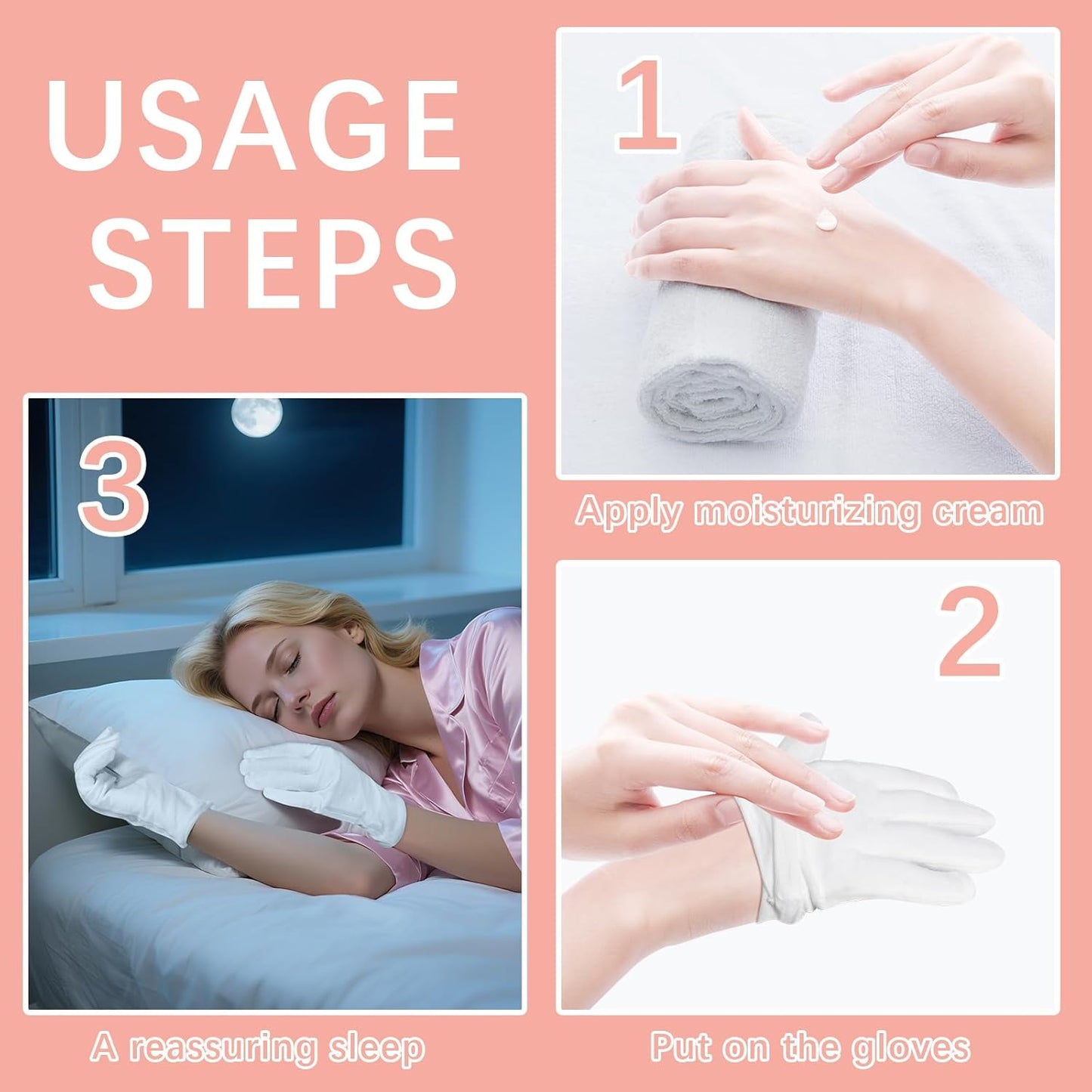 White Cotton Gloves for Dry Hands | Soft Sleep Gloves for Eczema & Moisturizing Overnight | 84 Pcs Set