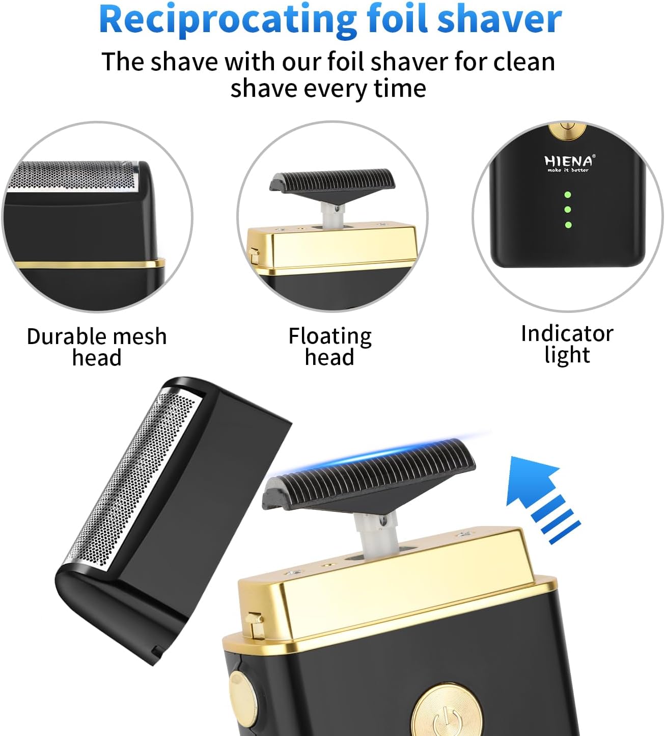 Professional Hair Clippers for Men - Cordless Barber Clipper Set with LED Display, Foil Shaver & Nose Trimmer | Rechargeable